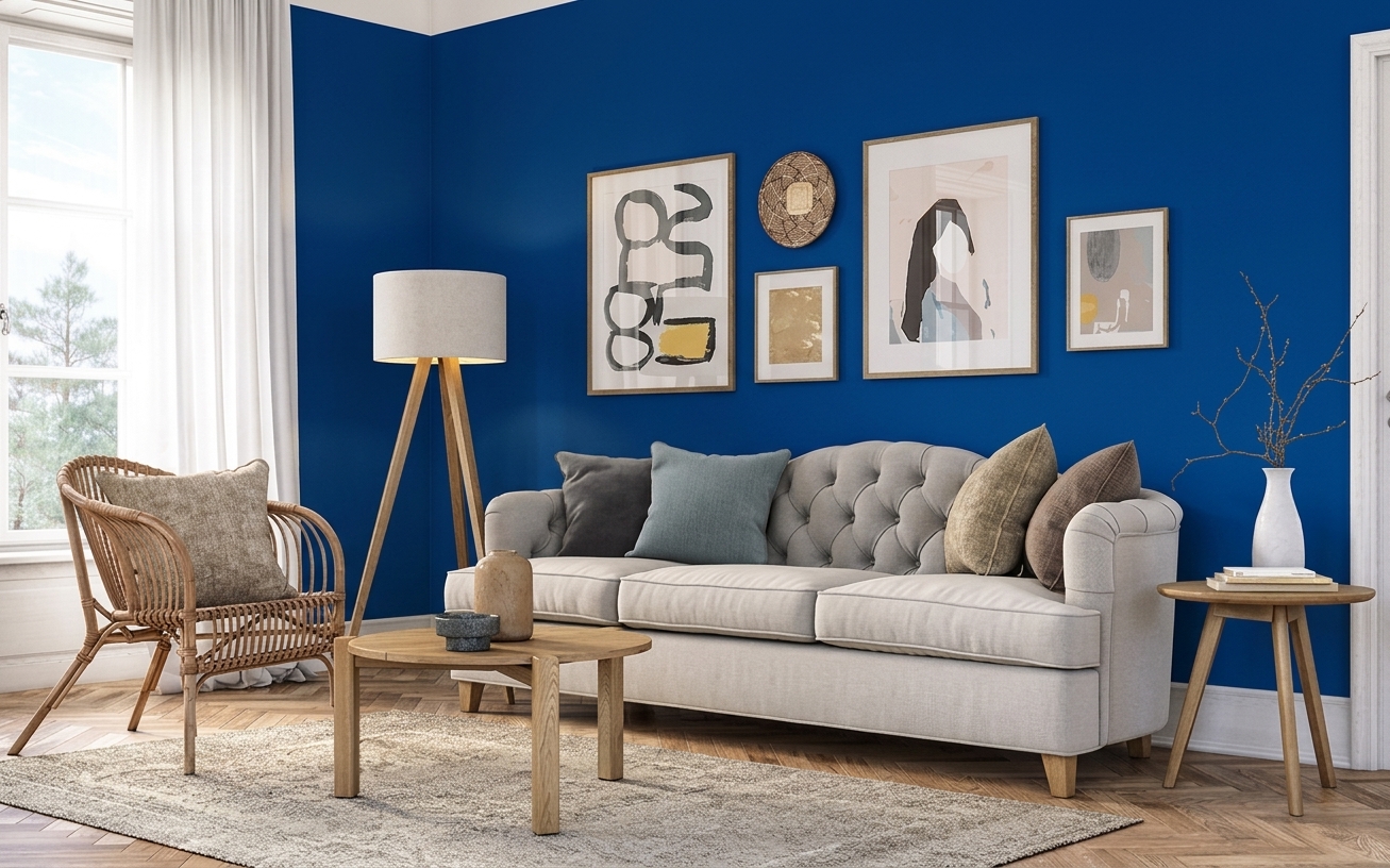 Simulation de couleur sur un mur intérieur